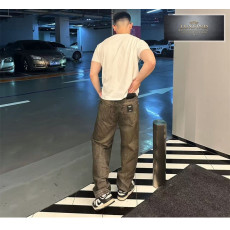 펜디 스트랩 오버다이드 스트레이트 데님 진