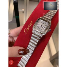 카르티에 Santos Ladies 28mm W20056D6 Quartz Silver
