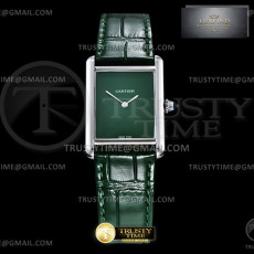 DR공장 까르띠에 탱크 머스트 라지 그린다이얼 악어스트랩 Cartier Tank Must SS_LE Green DRF Swiss Qtz