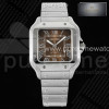 AF공장 까르띠에 산토스 미디움 브라운다이얼 브레이슬릿 Santos de Cartier 35mm SS AF 1_1 Best Edition Brown Dial on SS SmartL