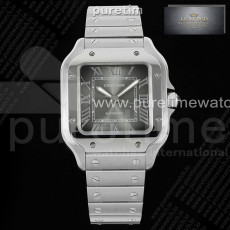 AF공장 까르띠에 산토스 미디움 그레이다이얼 브레이슬릿 Santos de Cartier 35mm SS AF 1_1 Best Edition Gray Dial on SS SmartLi