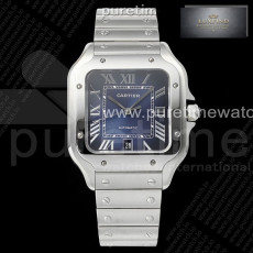 AF공장 까르띠에 산토스 라지 블루다이얼 브레이슬릿 Santos de Cartier 40mm SS AF 1_1 Best Edition Blue Dial on SS SmartLink
