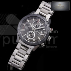 XF공장 칼리버호이어 그레이다이얼 43MM Calibre Heuer 01 Chrono SS XF 1_1 Best Edition Gray Dial on SS Bracelet Stra