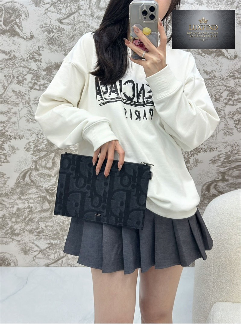 디올 오블리크 새들 A5 파우치 클러치 백