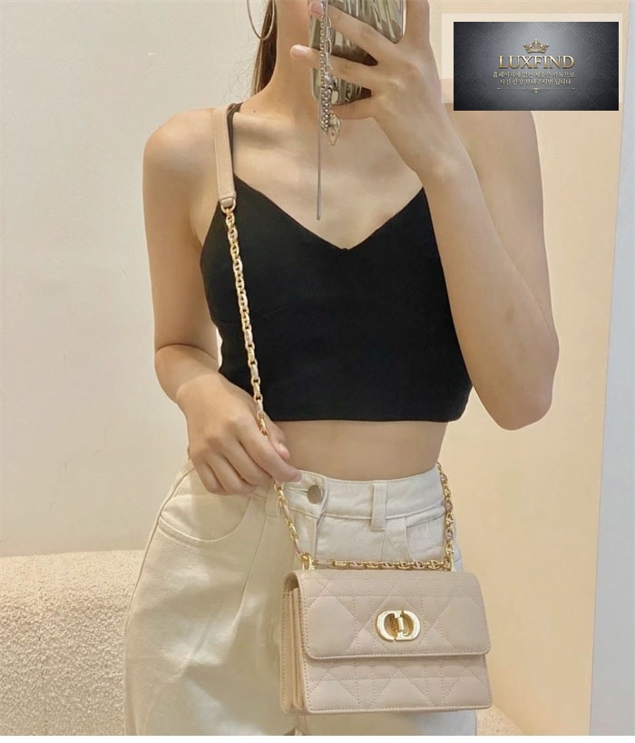 디올 미스 카로 미니 백 파우더 베이지 매크로까나쥬
