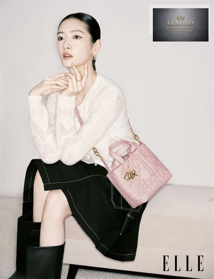 디올 뚜주흐 스몰 버티컬 토트백 페일 핑크 매크로까나쥬