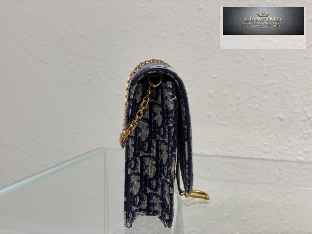 Dior Saddle Pouch Blue Oblique Chain