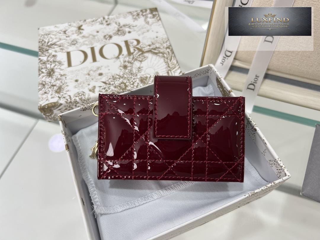 Dior Patent 5 Gusset Card Horder