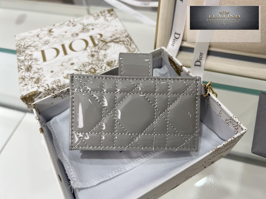 Dior Patent 5 Gusset Card Horder