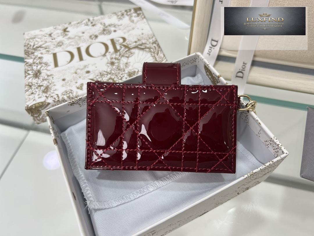Dior Patent 5 Gusset Card Horder