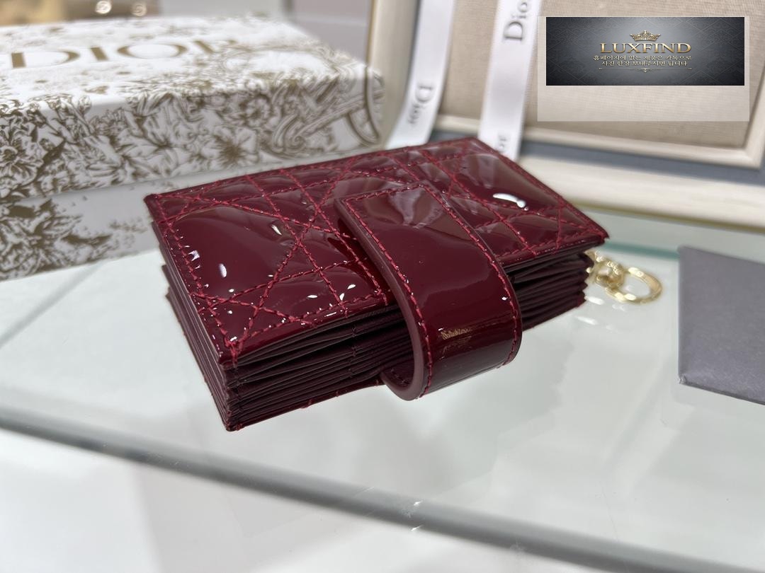 Dior Patent 5 Gusset Card Horder