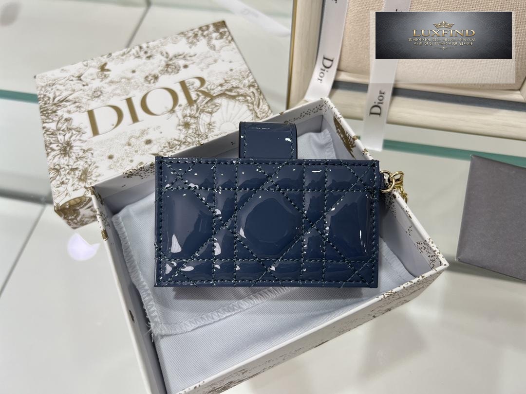 Dior Patent 5 Gusset Card Horder