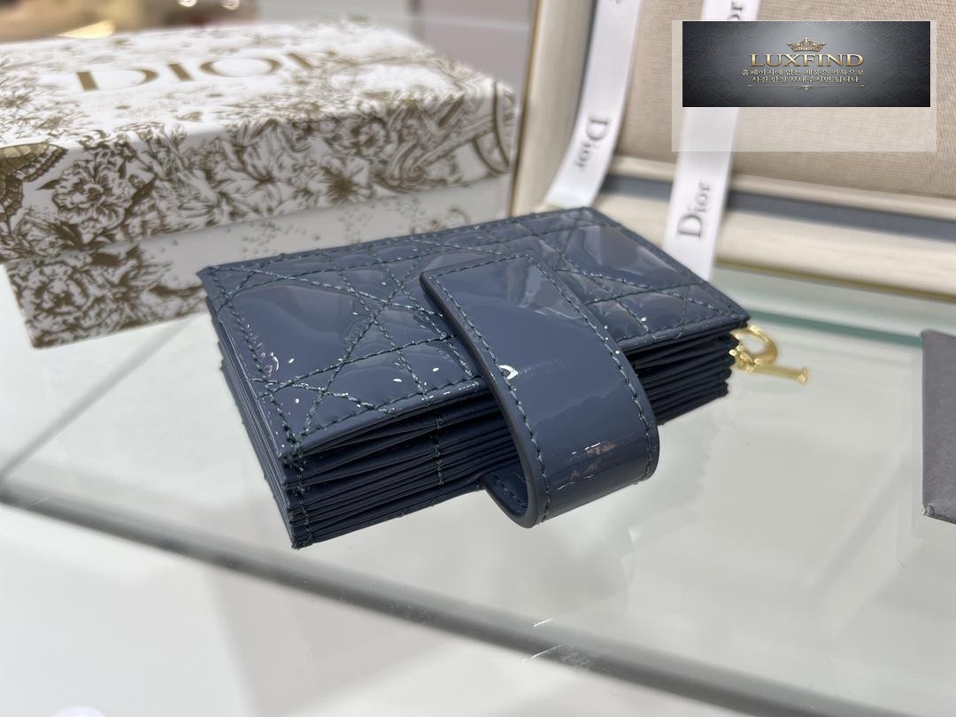 Dior Patent 5 Gusset Card Horder