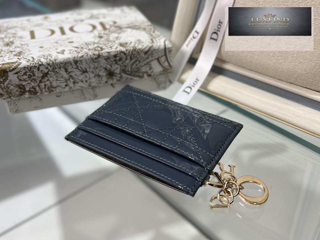 Dior Lady Patent Cannage Card Holder