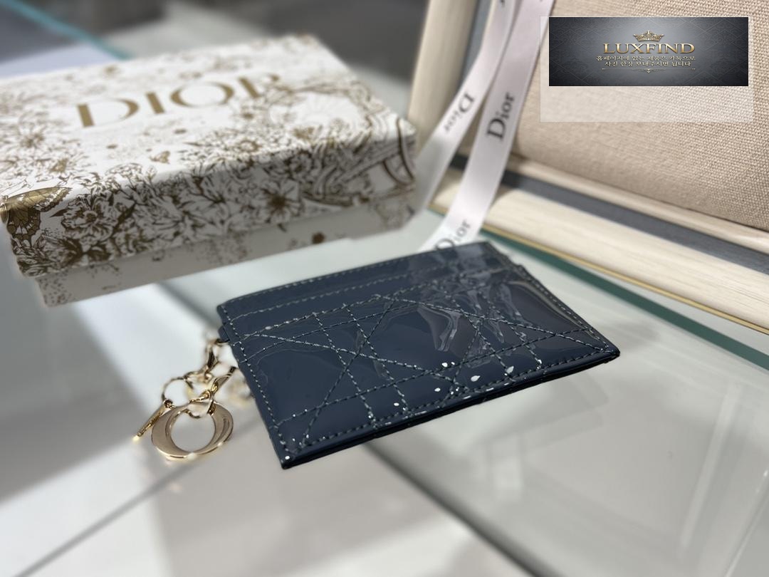 Dior Lady Patent Cannage Card Holder