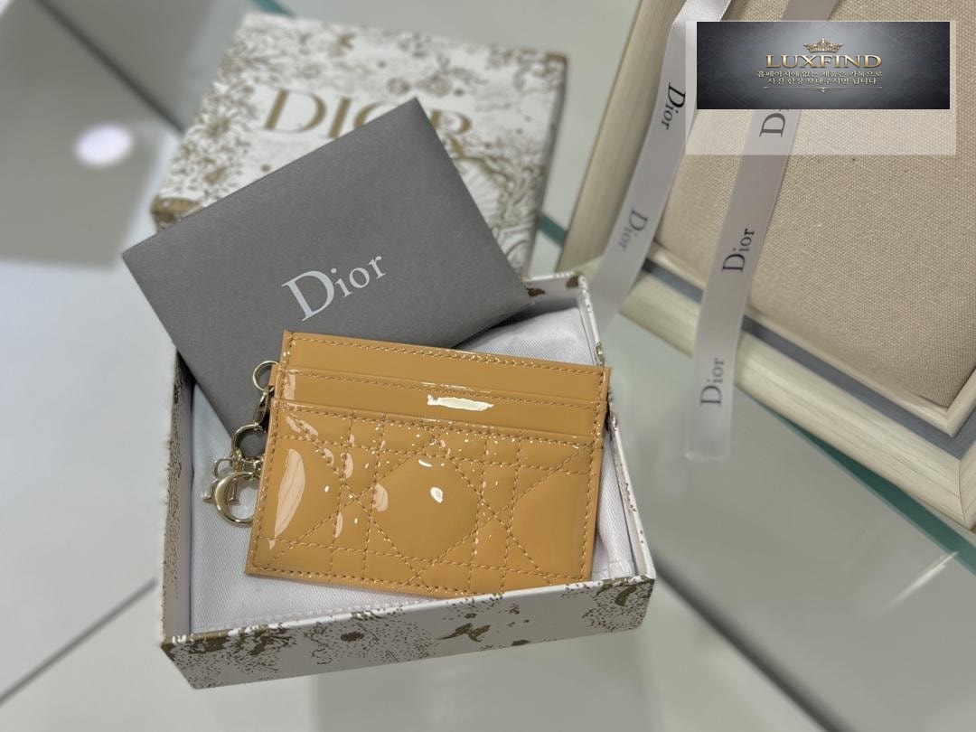 Dior Lady Patent Cannage Card Holder