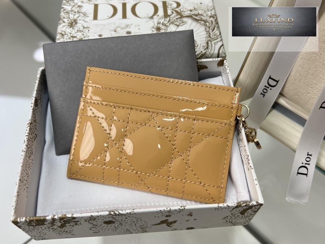 Dior Lady Patent Cannage Card Holder