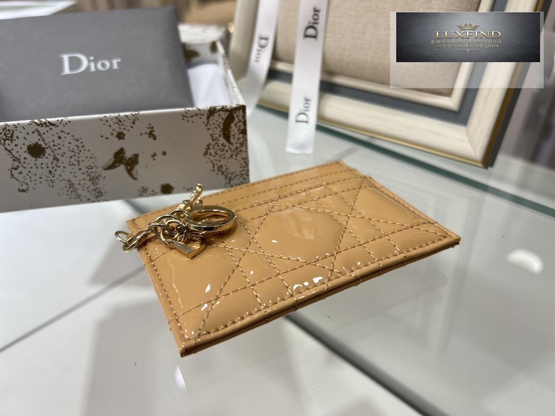 Dior Lady Patent Cannage Card Holder