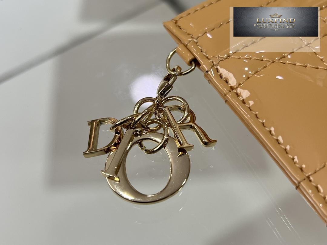 Dior Lady Patent Cannage Card Holder