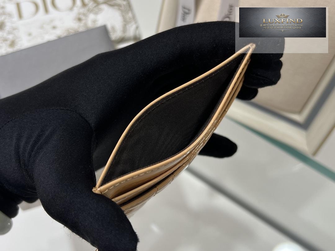 Dior Lady Patent Cannage Card Holder