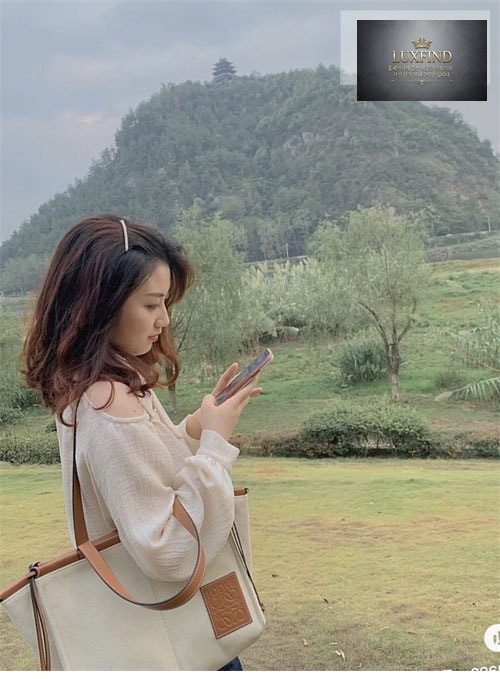 로에베 쿠션 캔버스 토트백