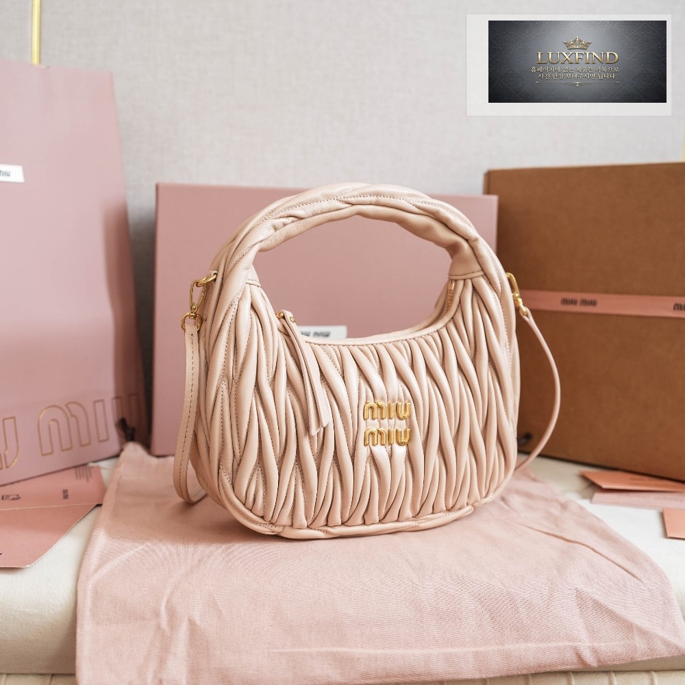 Miu Miu Wander Matelasse Nappa Leather Hobo