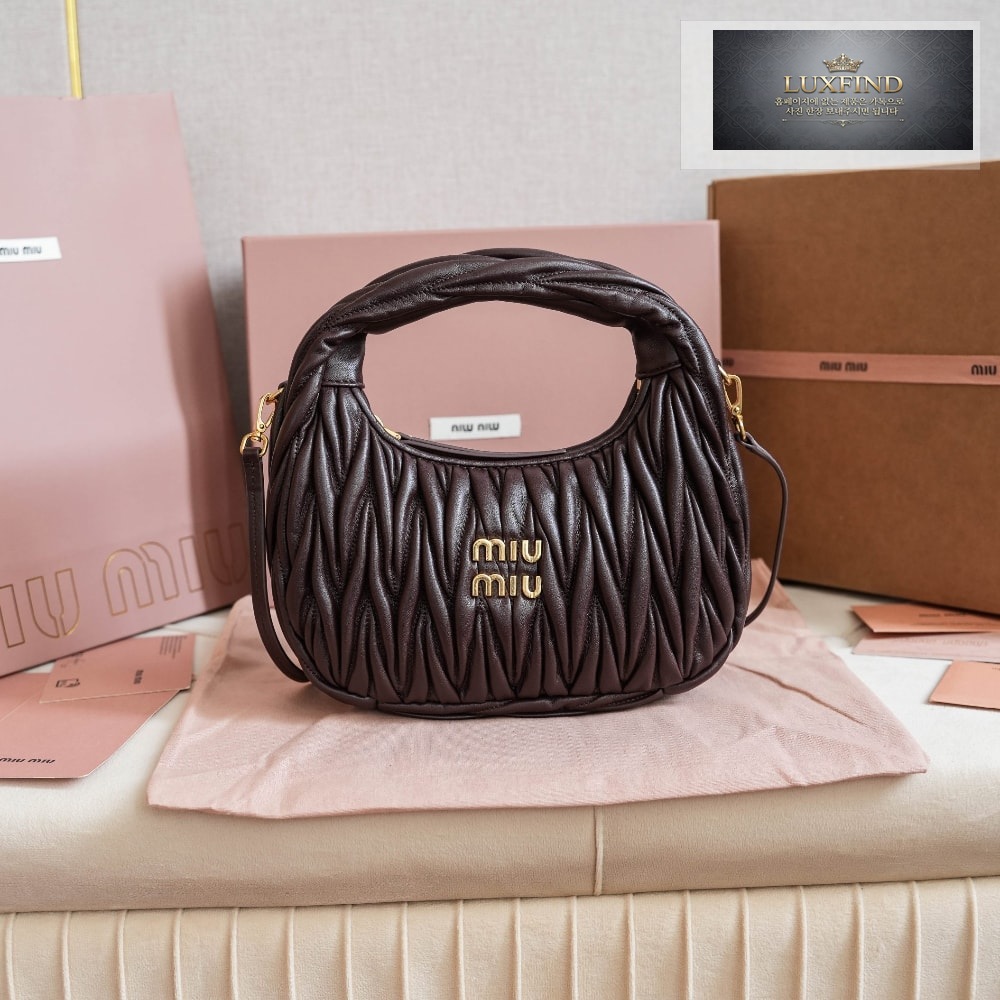 Miu Miu Wander Matelasse Nappa Leather Hobo