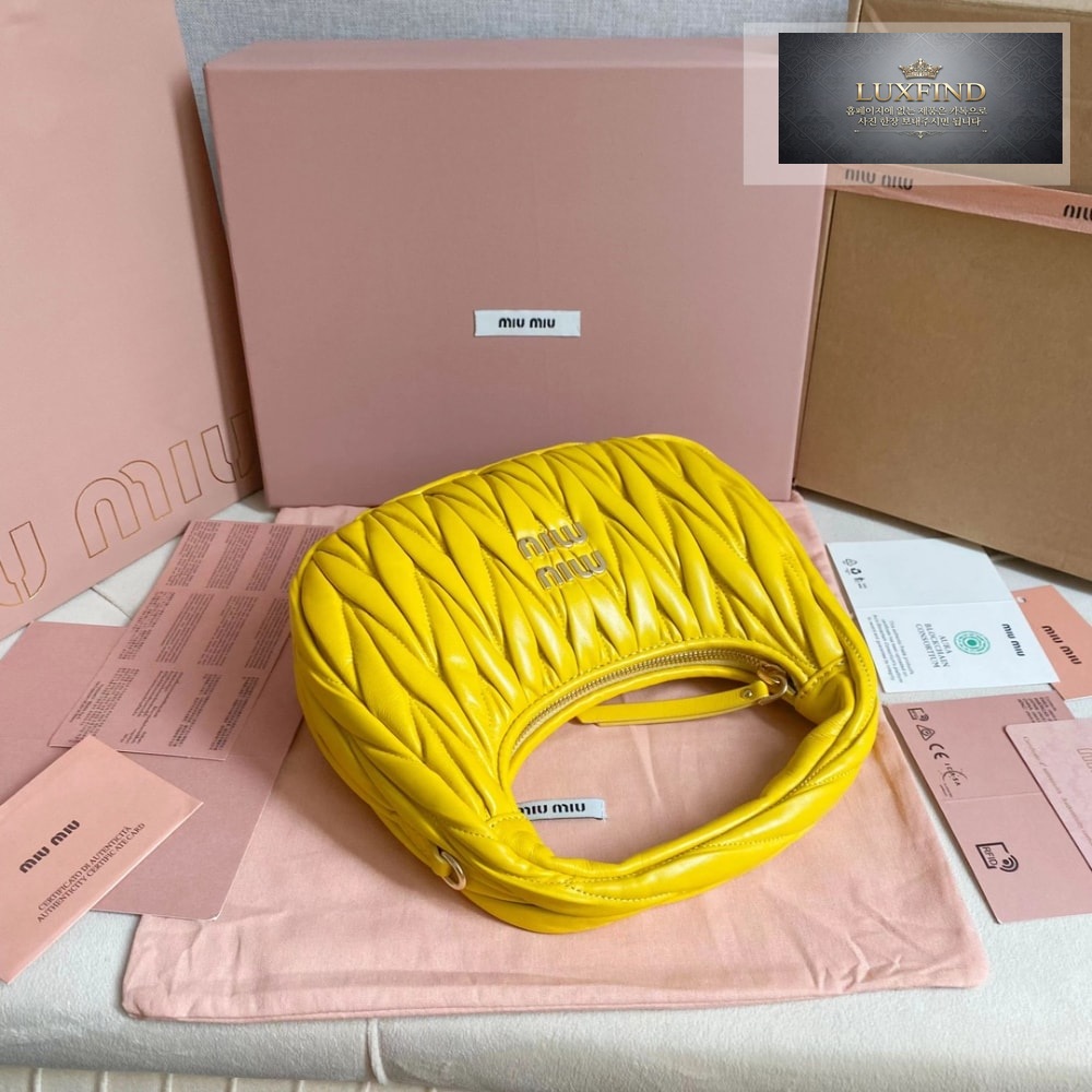 Miu Miu Wander Matelasse Nappa Leather Hobo