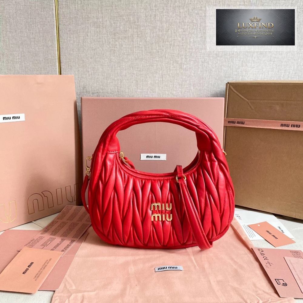 Miu Miu Wander Matelasse Nappa Leather Hobo