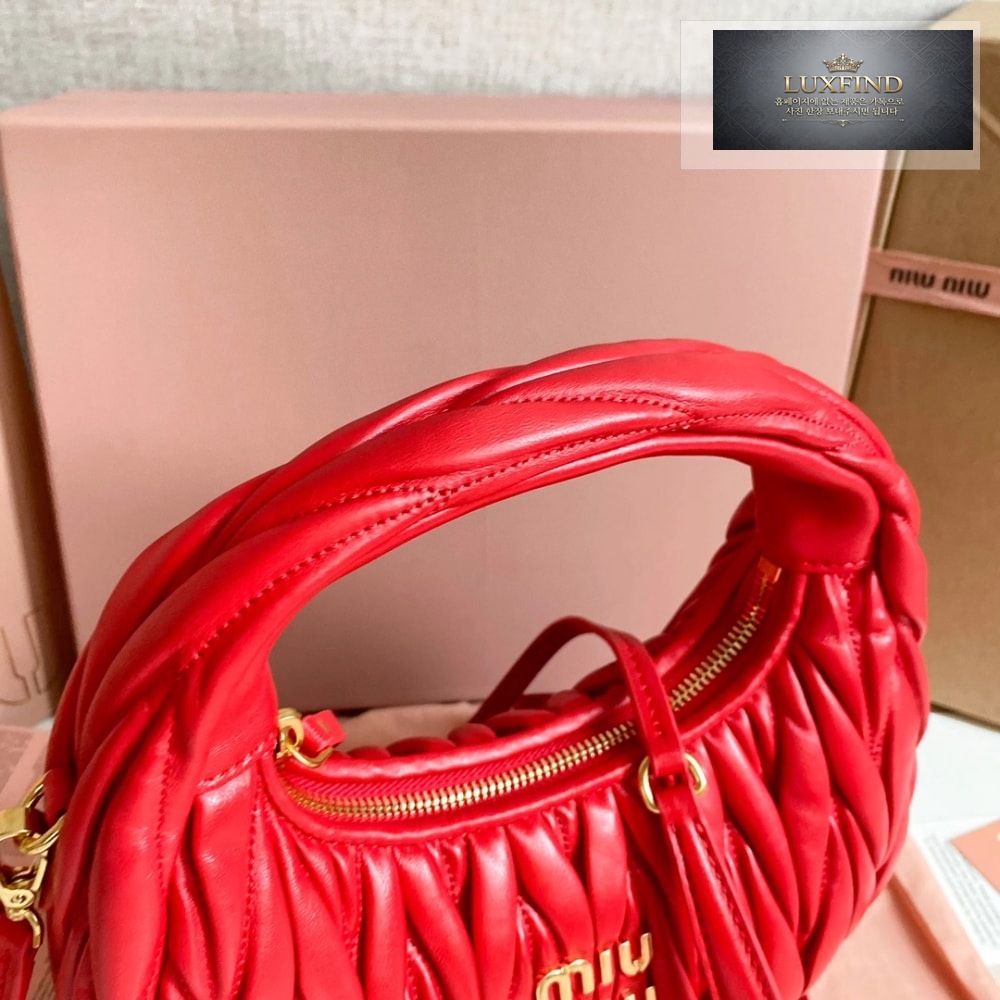 Miu Miu Wander Matelasse Nappa Leather Hobo
