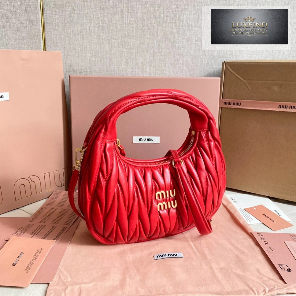 Miu Miu Wander Matelasse Nappa Leather Hobo