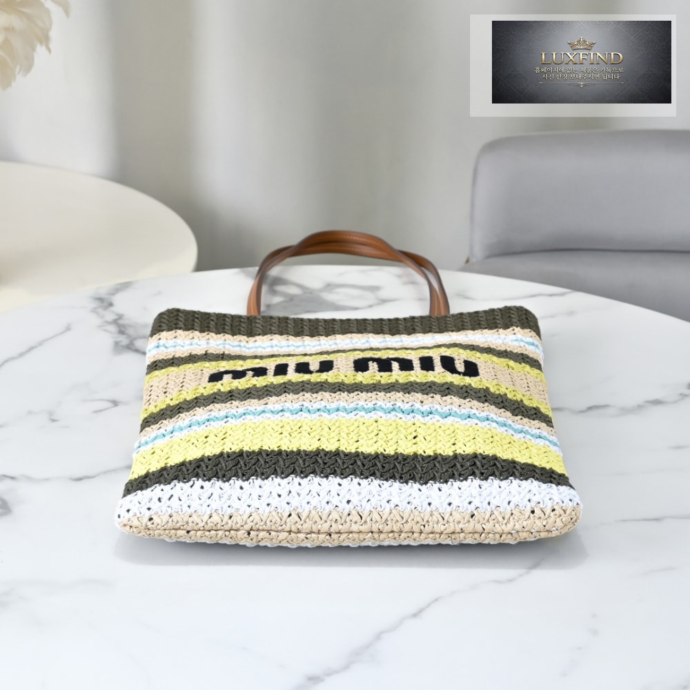 Miu Miu Raffia Woven Tote