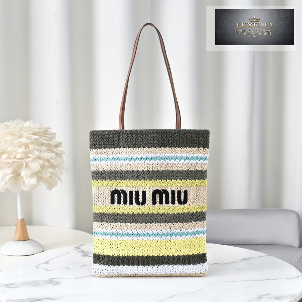 Miu Miu Raffia Woven Tote