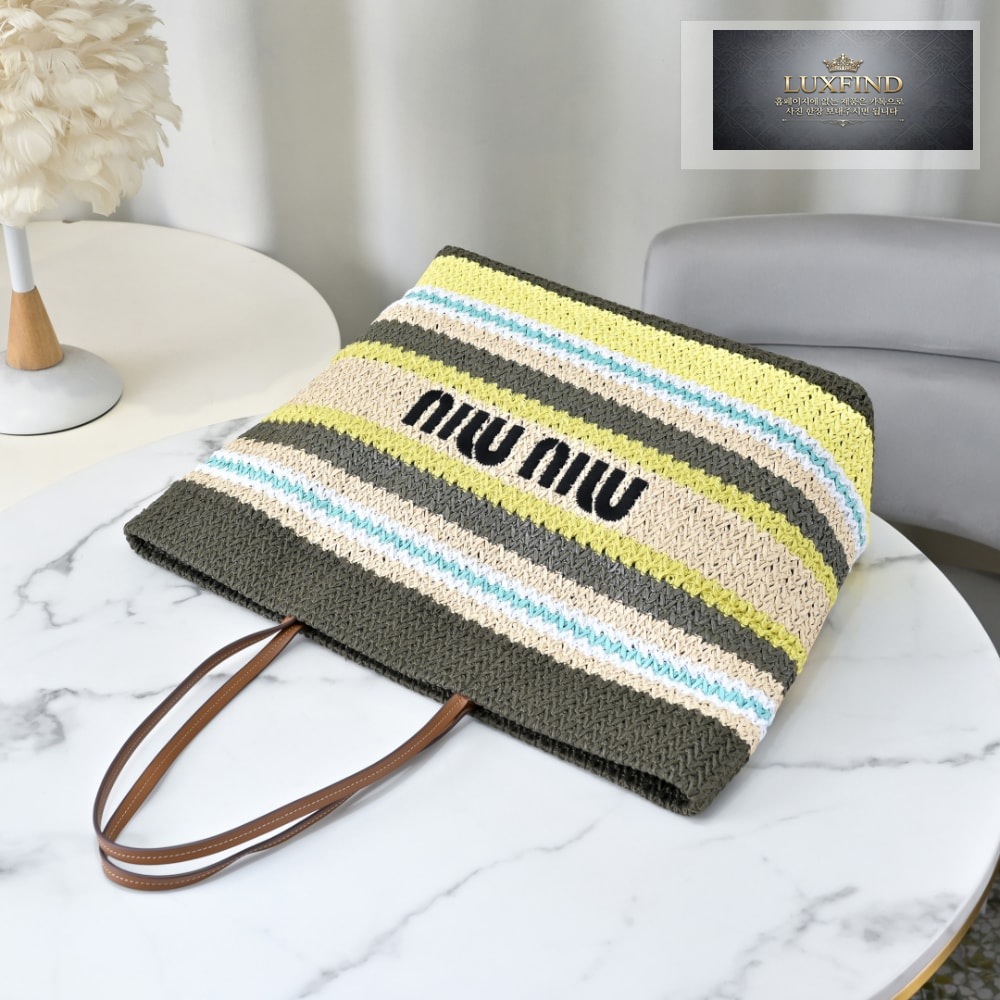 Miu Miu Raffia Woven Tote