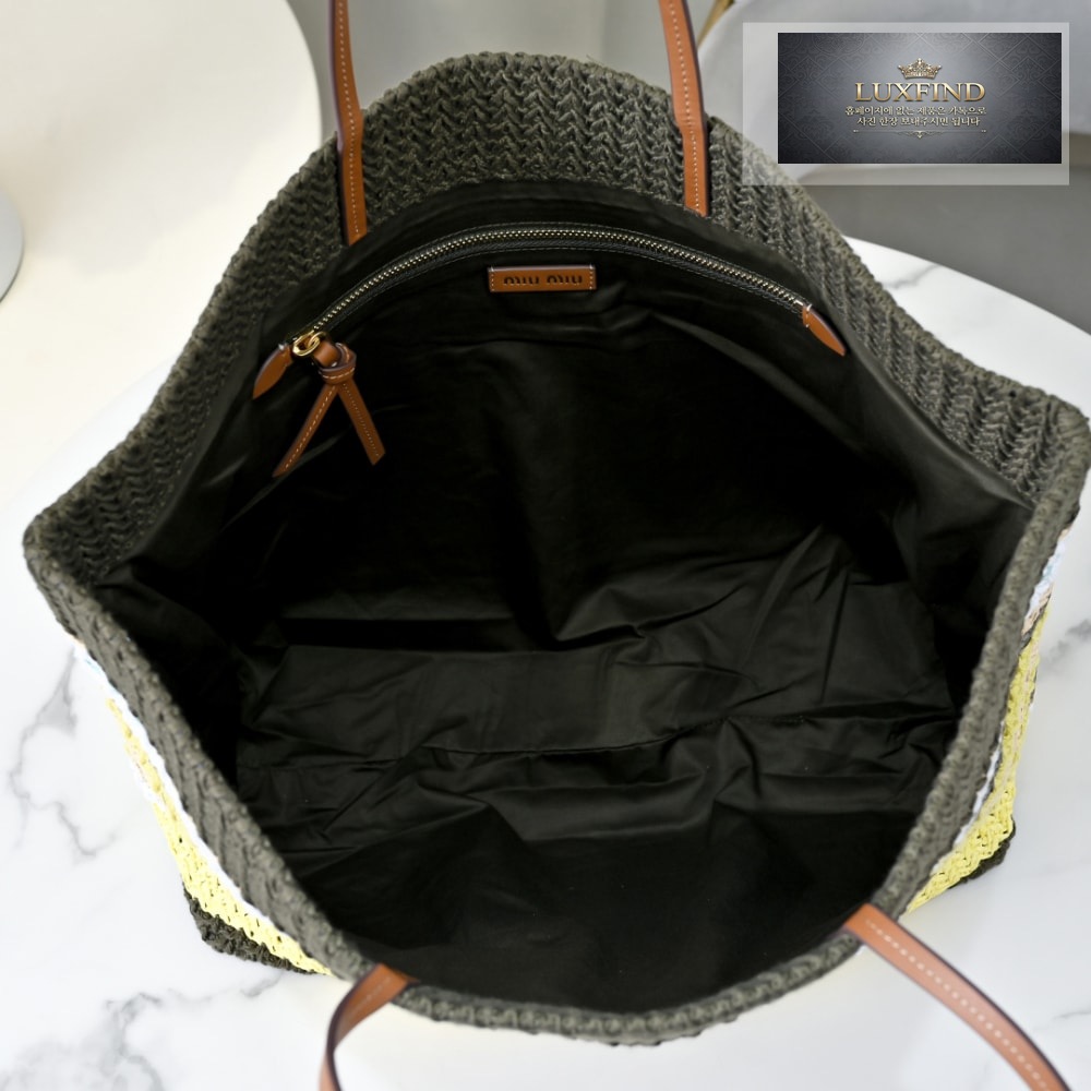 Miu Miu Raffia Woven Tote