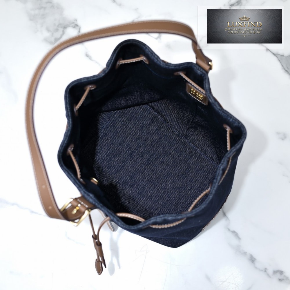 Miu Miu Denim Leather Bucket