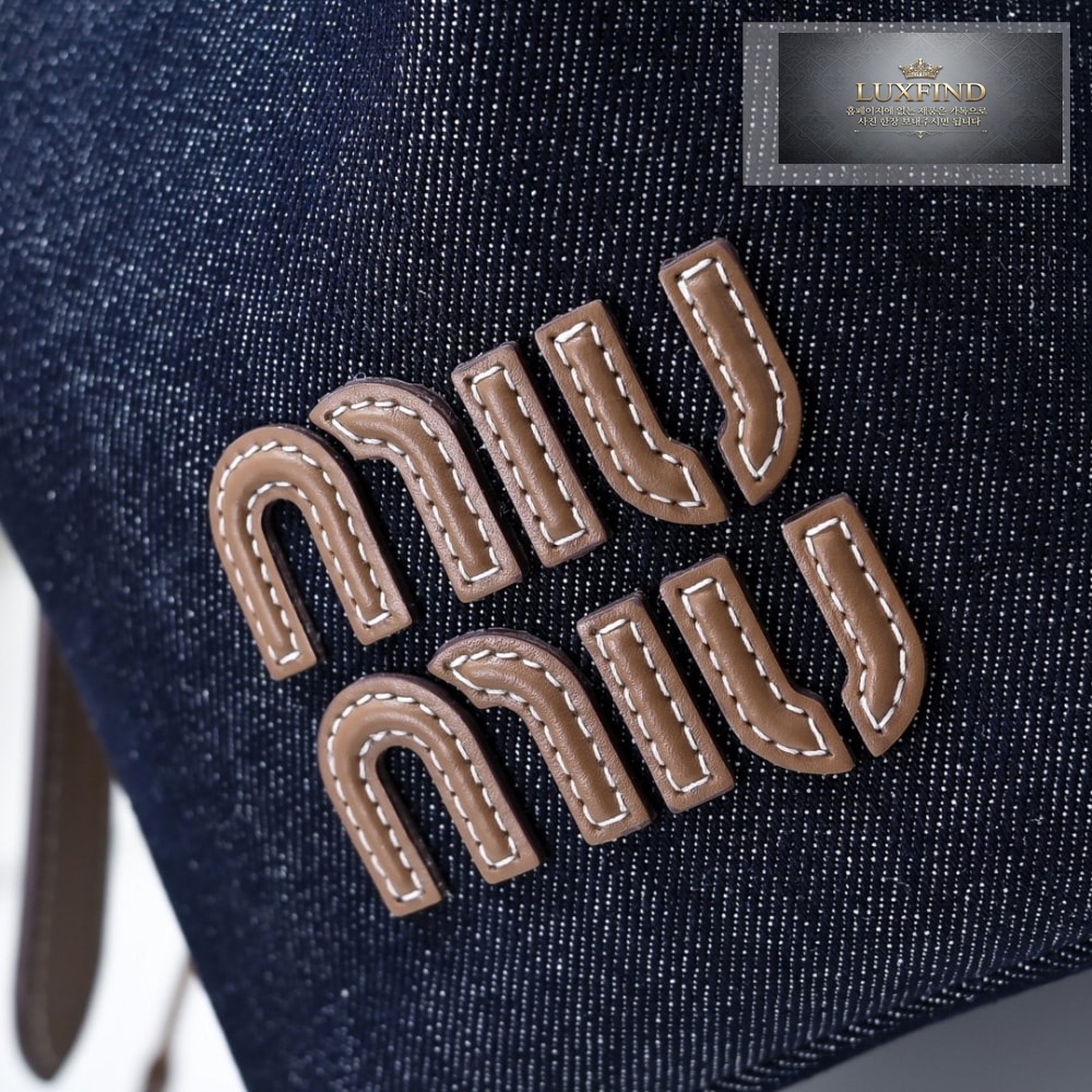 Miu Miu Denim Leather Bucket