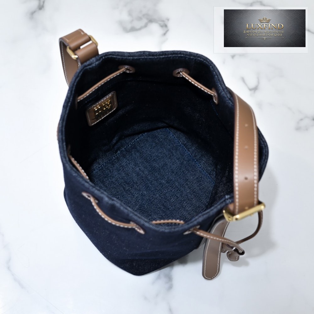 Miu Miu Denim Leather Bucket