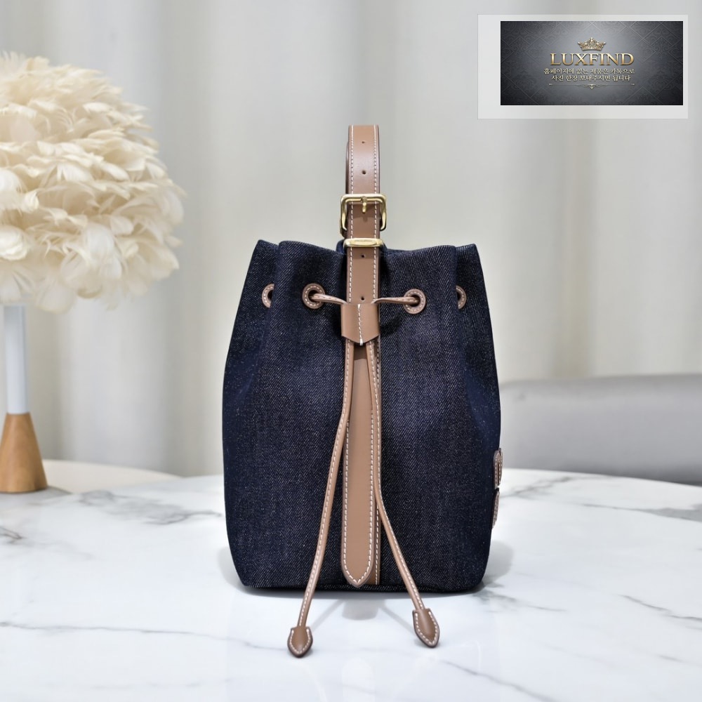 Miu Miu Denim Leather Bucket