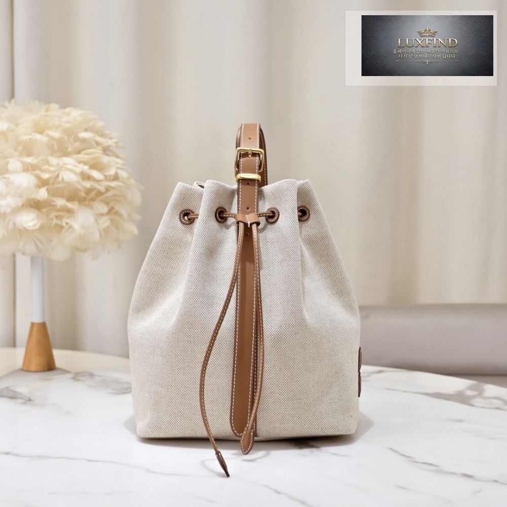 Miu Miu Canvas Leather Bucket