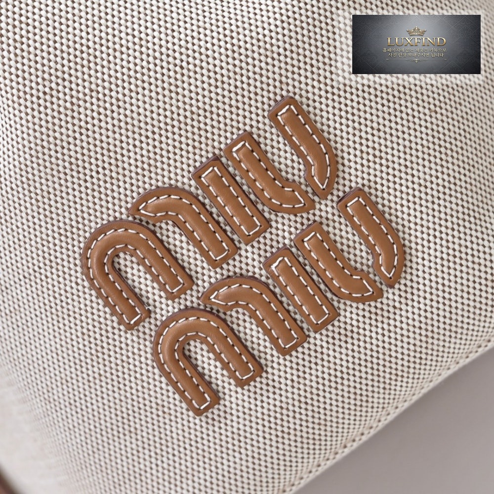Miu Miu Canvas Leather Bucket