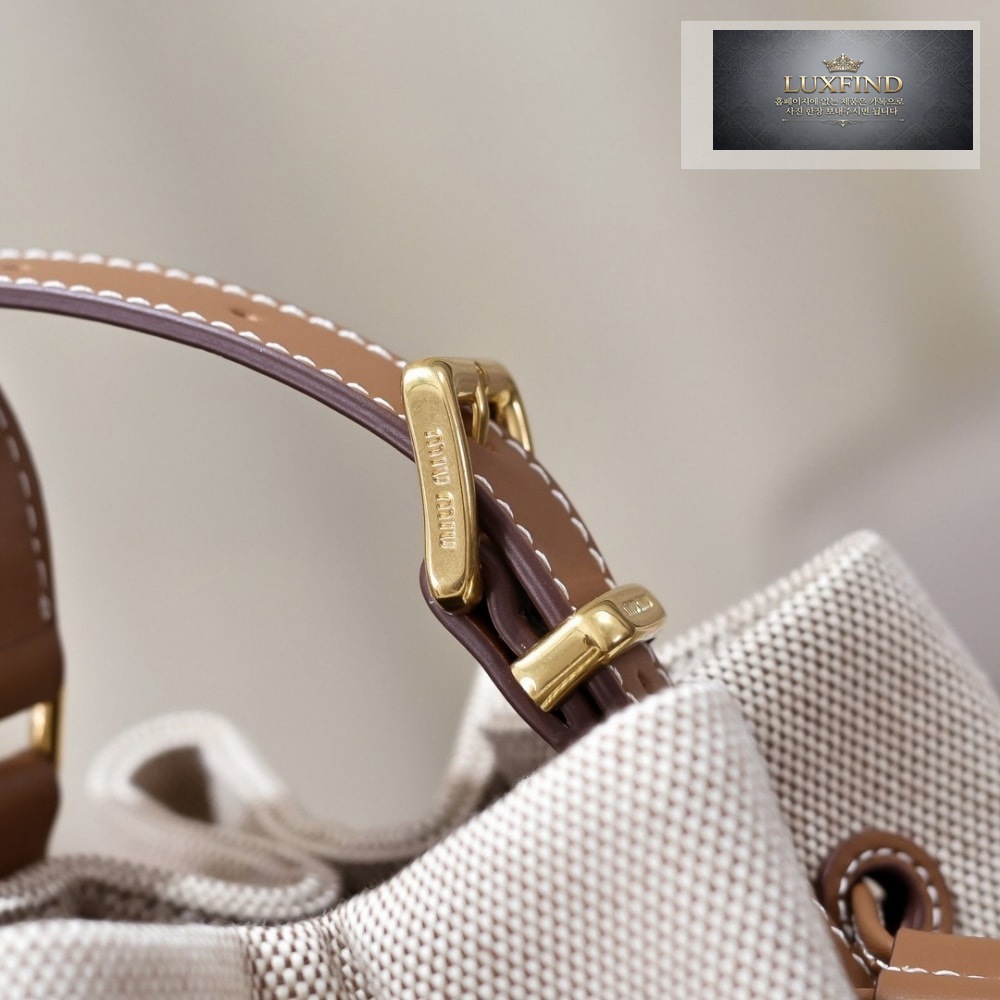 Miu Miu Canvas Leather Bucket