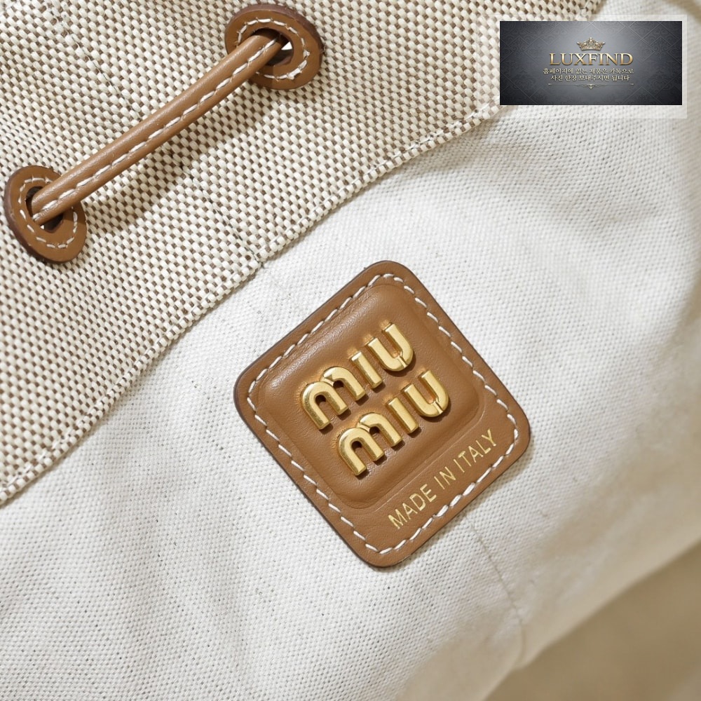 Miu Miu Canvas Leather Bucket