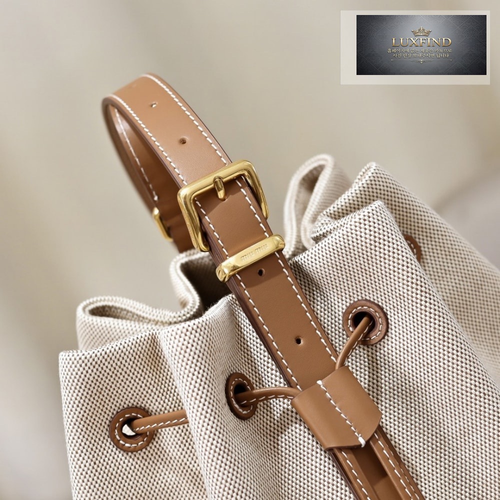 Miu Miu Canvas Leather Bucket