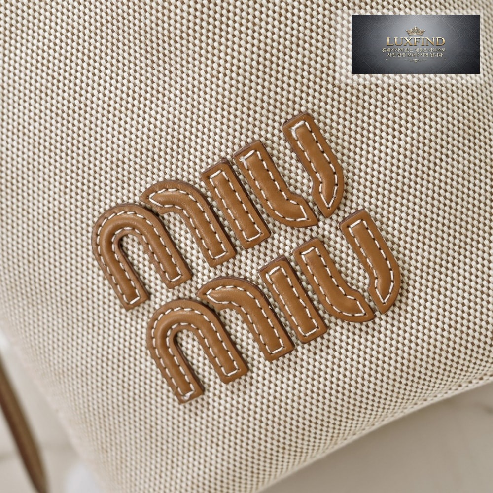 Miu Miu Canvas Leather Bucket