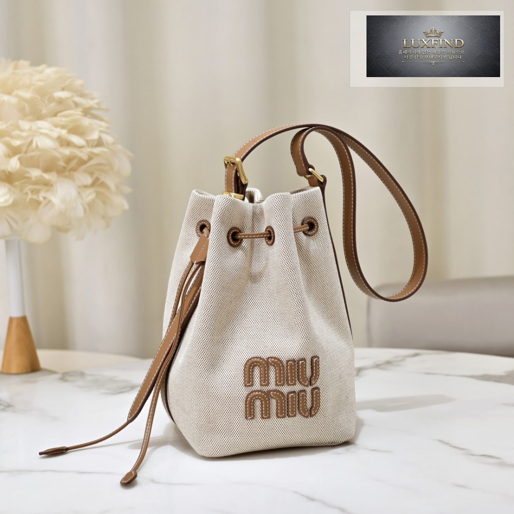 Miu Miu Canvas Leather Bucket