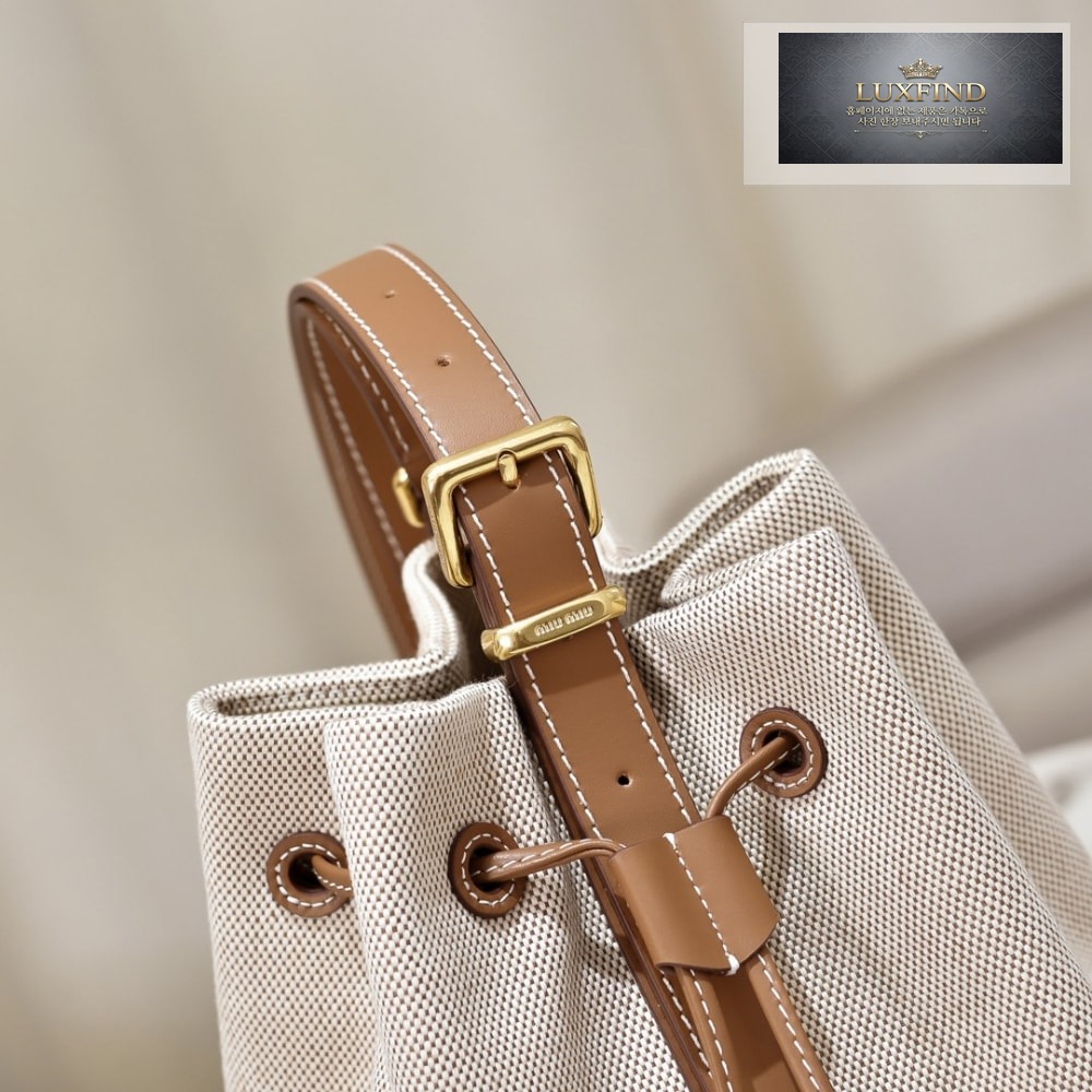Miu Miu Canvas Leather Bucket