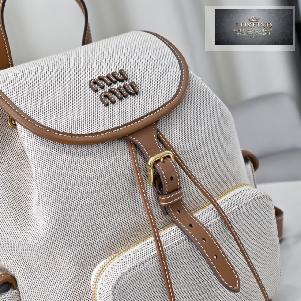 Miu Miu Canvas And Leather Backpack