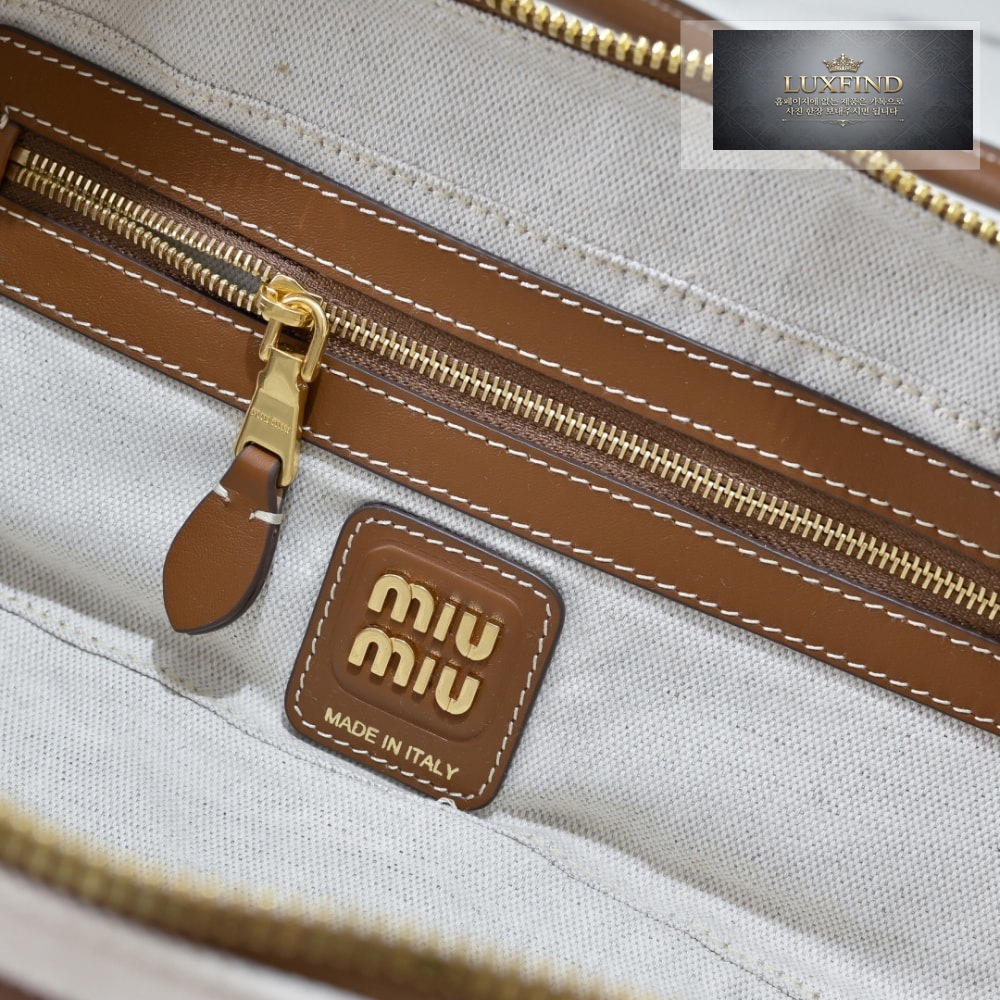Miu Miu Beau Canvas And Leather