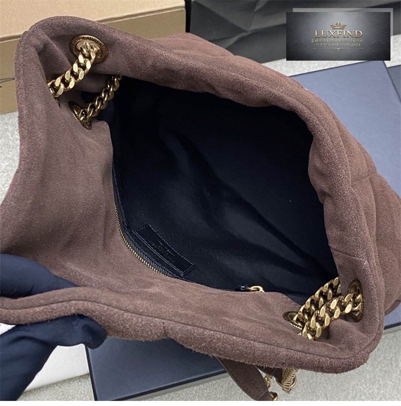 생로랑 루루 푸퍼 스웨이드 스몰 숄더 백 577476
